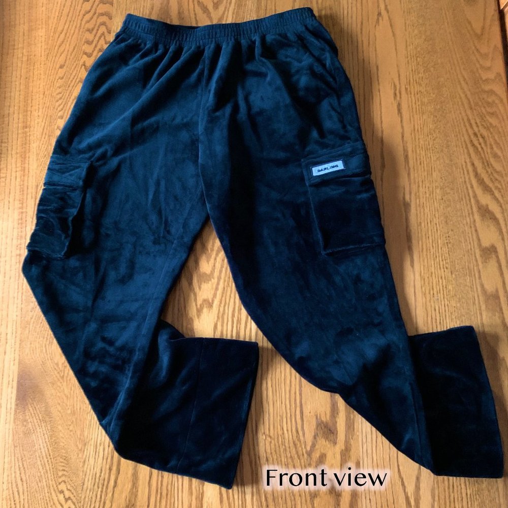 "Adika" velour cargo pants, like New, L